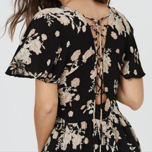 Jen's Pirate Booty Goya midi dress obsidian Spanish Rose black lace down XS gown - Picture 4 of 16